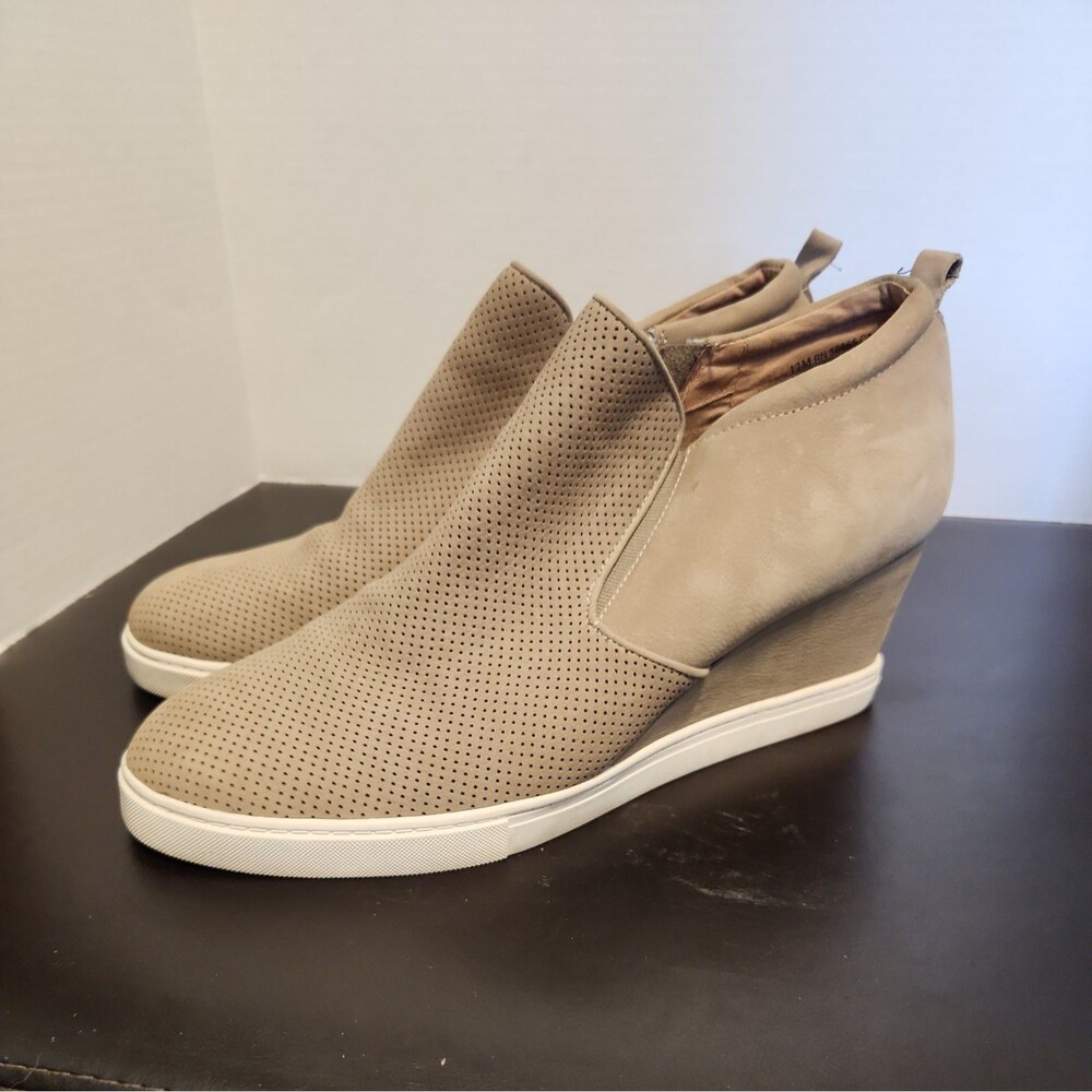 Caslon Aiden Tan Leather Zip-up Wedge Ankle Boot Sneaker Women’s Size 12